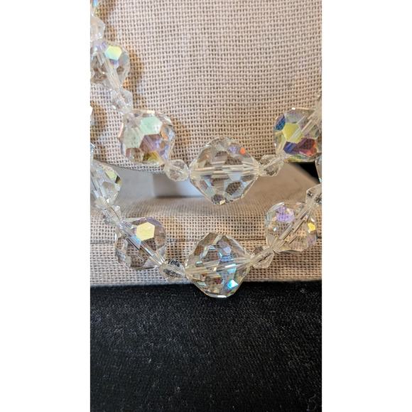 50s Long Two Strand Graduated Aurora Borealis Necklace W/ Hook Clasp - Picture 7 of 12